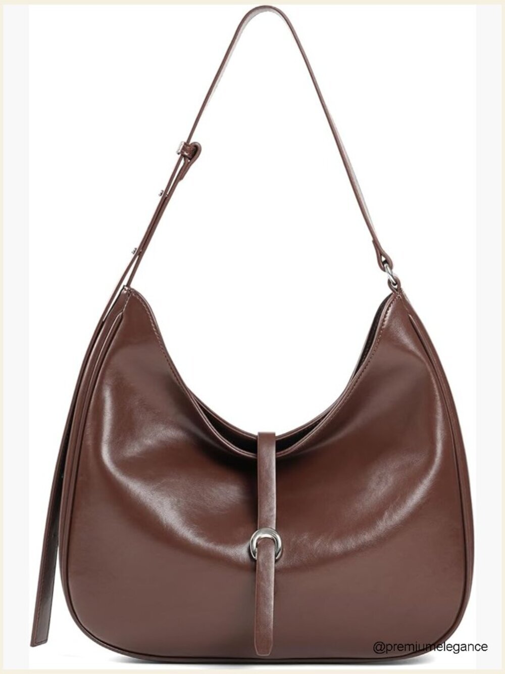 Soft Vegan Leather Hobo Shoulder Bag with Adjustable Strap